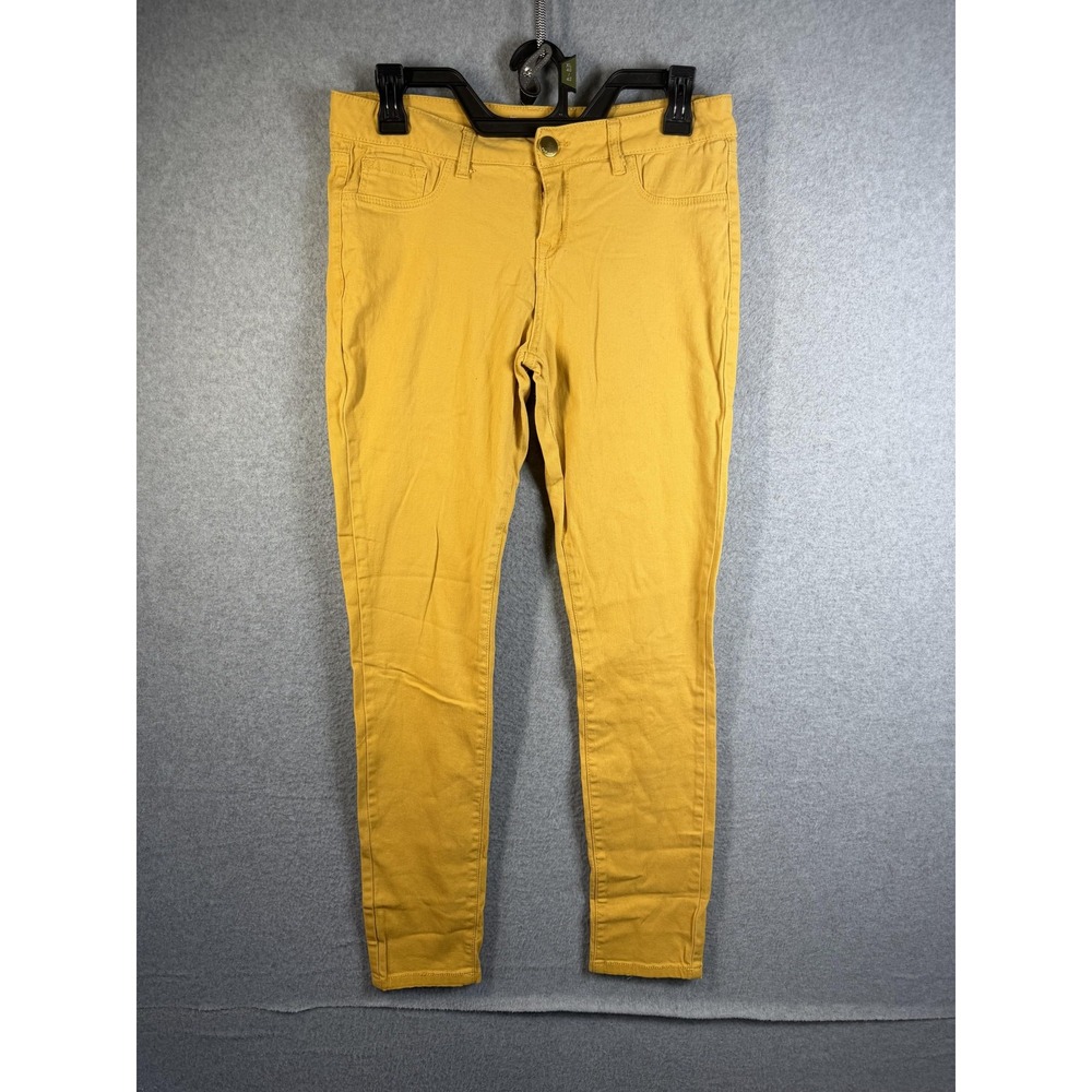 Refuge Jeans Womens 8 Yellow Skinny Mid Rise Stretch Denim 5 Pocket Pants